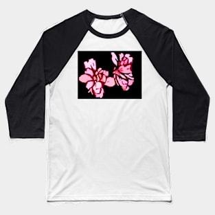 Pink Flower Abstract Baseball T-Shirt